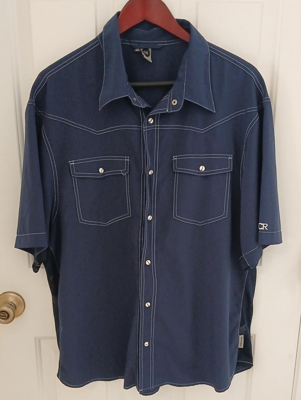 Club CR Ride Men's Apparel Navy Short-Sleeve Button-Front Shirt, Size XXL